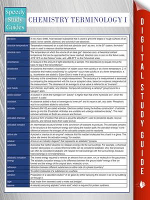 Chemistry Terminology I - ebook